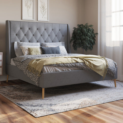RAWSON & CO GREY LISBON UPHOLSTERED BED FRAME