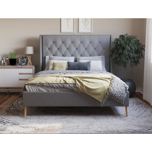 RAWSON & CO GREY LISBON UPHOLSTERED BED FRAME