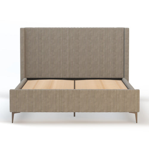 RAWSON & CO GREY SOULIN CORDUROY PLATFORM BED