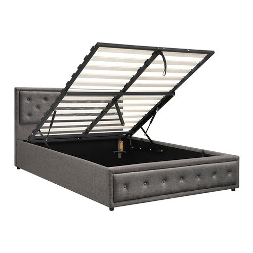 LIVING FUSION GREY AUDREY GAS LIFT STORAGE BED FRAME