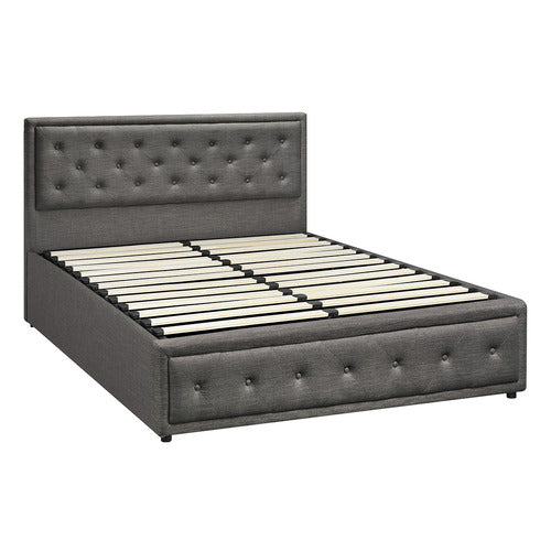 LIVING FUSION GREY AUDREY GAS LIFT STORAGE BED FRAME