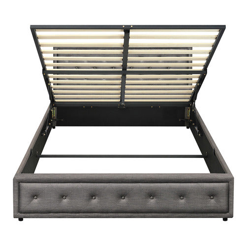 LIVING FUSION GREY AUDREY GAS LIFT STORAGE BED FRAME
