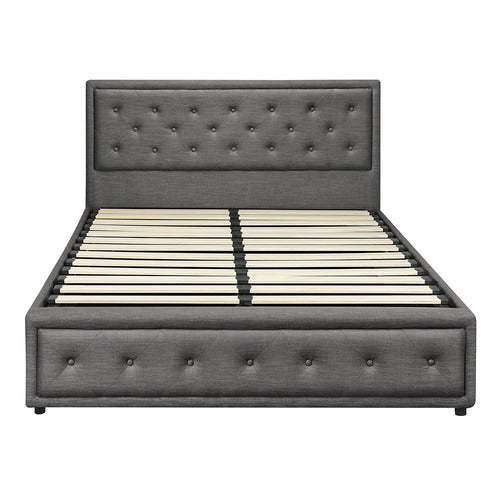 LIVING FUSION GREY AUDREY GAS LIFT STORAGE BED FRAME