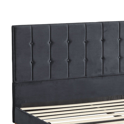 OAKLEIGH HOME GREY IZUMI VELVET BED FRAME