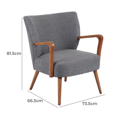 THE HOME COLLECTIVE GREY COOPER ARMCHAIR