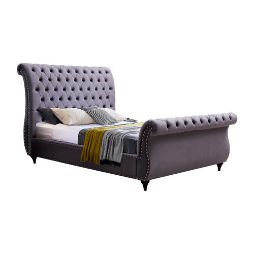 SOUTHERN STYLERS GREY EMERY VELVET BED FRAME