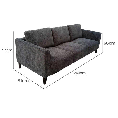 EXQUISITE LIVING GREY FORREST 3 SEATER SOFA