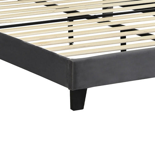 OAKLEIGH HOME GREY HIRO VELVET QUEEN BED FRAME