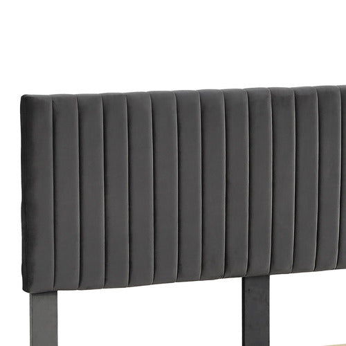 OAKLEIGH HOME GREY HIRO VELVET QUEEN BED FRAME