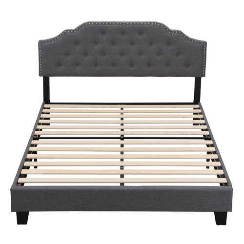 EVIE HOME GREY JERSON UPHOLSTERED BED