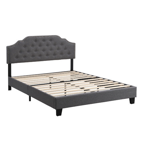 EVIE HOME GREY JERSON UPHOLSTERED BED