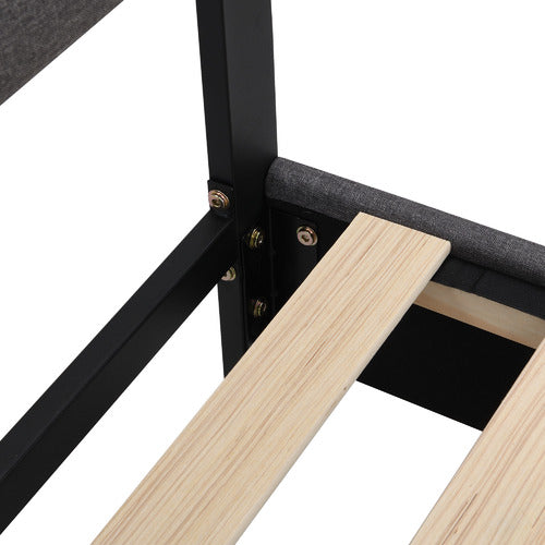 EVIE HOME GREY JERSON UPHOLSTERED BED