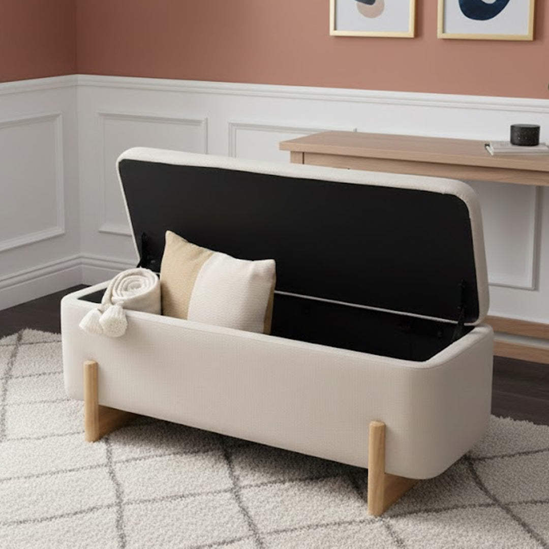 HANCOCK STORAGE BENCH BEIGE