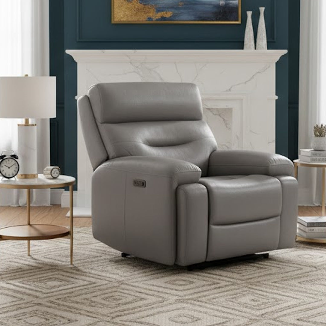HOLLYWOOD FABRIC ELECTRIC RECLINER LIGHT GREY