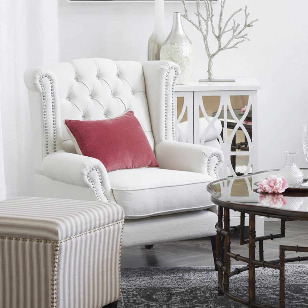 HYDE PARK HOME OFF-WHITE DUKE WINGBACK ARMCHAIR