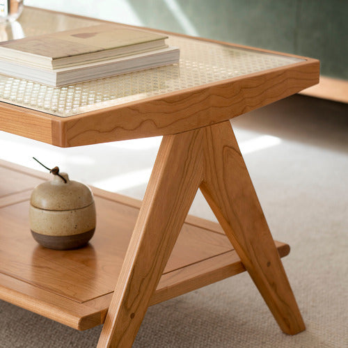 MODERN COLLECTIVE HAISLEY CHERRY WOOD COFFEE TABLE
