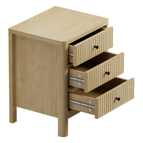 LIVING FUSION HALIFAX 3 DRAWER BEDSIDE TABLE