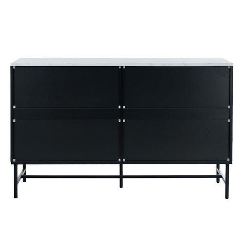 LIVING FUSION HAMMOND FAUX MARBLE 6 DRAWER CHEST