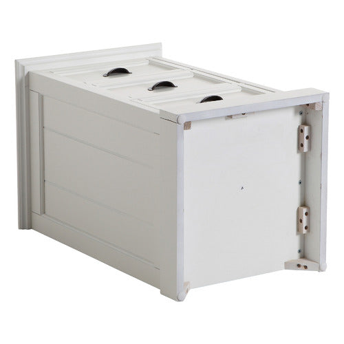 WHITE HAMPTONS 3 DRAWER BEDSIDE TABLE