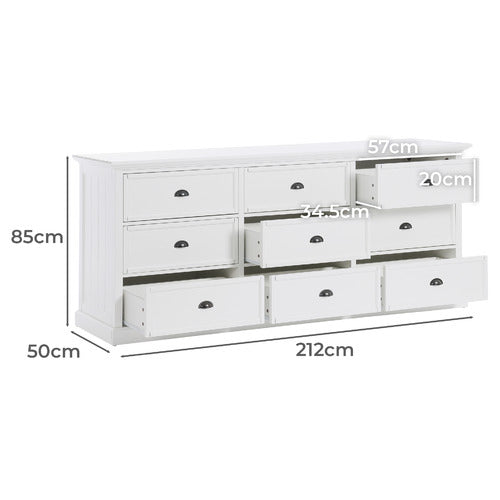 HAMPTONS 9 DRAWER CHEST