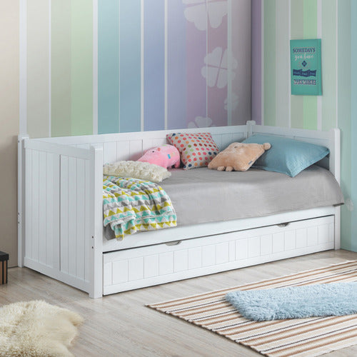 WESTERN DESIGNS HAMPTONS WHITE SINGLE WOODEN DAYBED WITH TRUNDLE