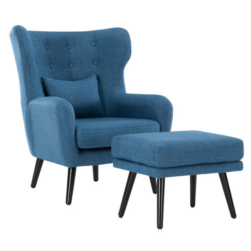 2 PIECE HANOVER UPHOLSTERED ARMCHAIR & FOOTSTOOL SET
