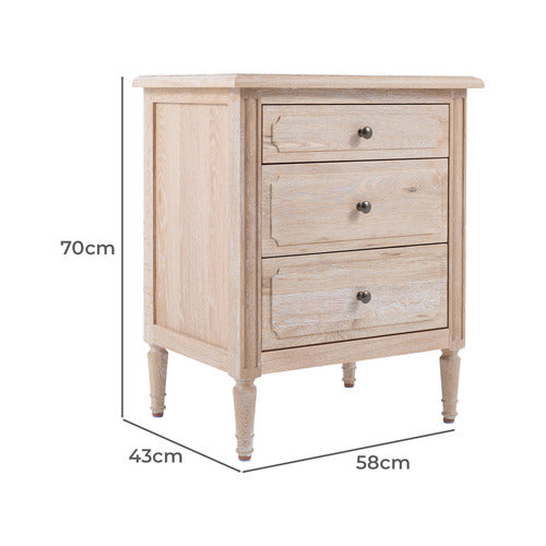 HAMILTON FURNITURE HANSEN OAK WOOD BEDSIDE TABLE