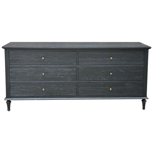 HAMILTON FURNITURE HARLAND OAK WOOD 6 DRAWER CHEST
