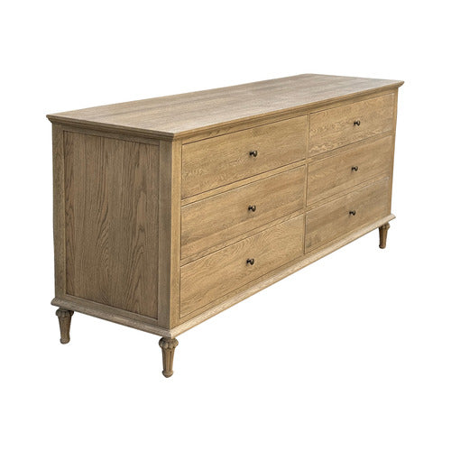 HAMILTON FURNITURE HARLAND OAK WOOD 6 DRAWER CHEST