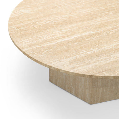 CONTINENTAL DESIGNS HARMON TURKISH TRAVERTINE COFFEE TABLE