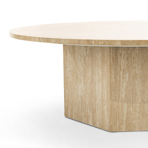 CONTINENTAL DESIGNS HARMON TURKISH TRAVERTINE COFFEE TABLE