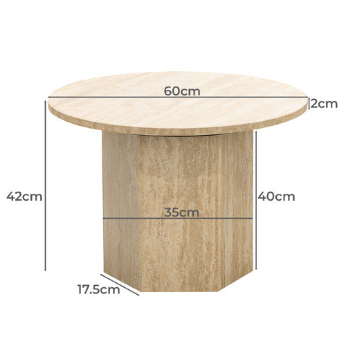 CONTINENTAL DESIGNS HARMON TURKISH TRAVERTINE COFFEE TABLE