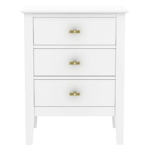 WEST VALLEY INTERIORS HARPER 3 DRAWER BEDSIDE TABLE