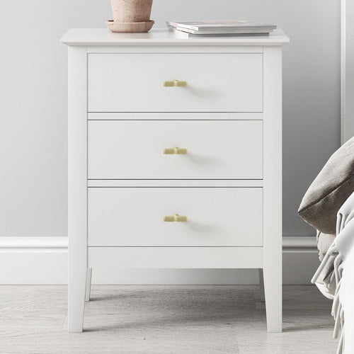 WEST VALLEY INTERIORS HARPER 3 DRAWER BEDSIDE TABLE
