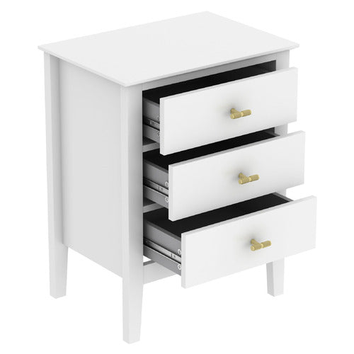 WEST VALLEY INTERIORS HARPER 3 DRAWER BEDSIDE TABLE
