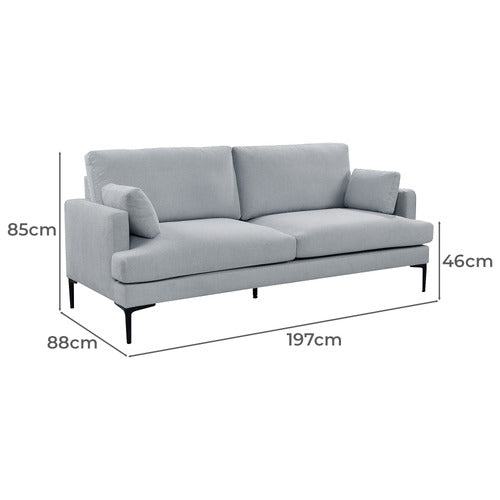 HARRY 3 SEATER UPHOLSTERED SOFA