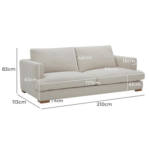 HAVEN 3 SEATER UPHOLSTERED SOFA