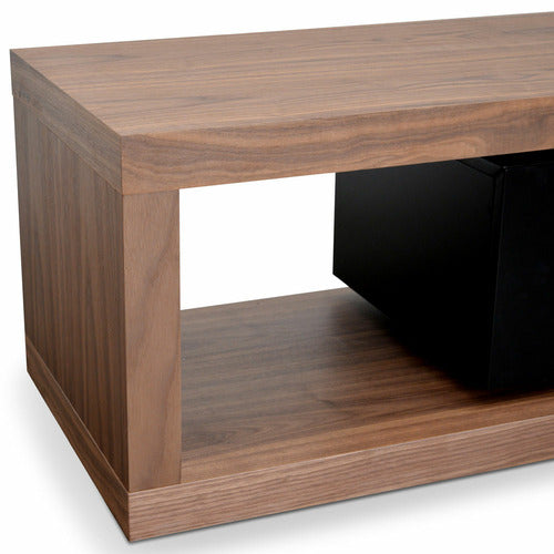 HARPER & HINDLEY WALNUT & BLACK ELOMINA EXTENDABLE TV UNIT