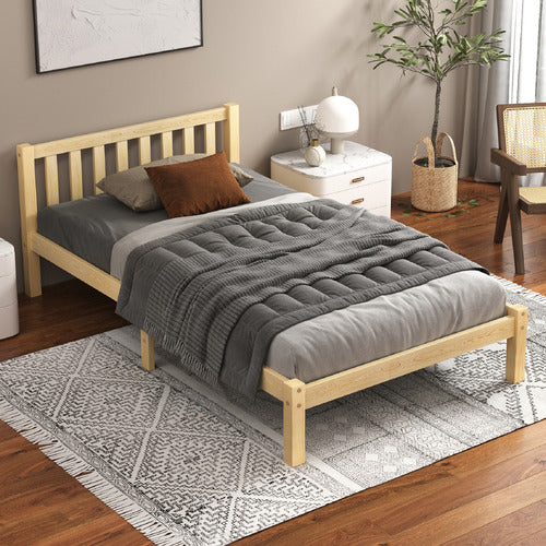 HOXTON ROOM NATURAL HAZEL PINE WOOD BED FRAME