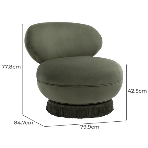 HEPBURN VELVET SWIVEL ACCENT CHAIR