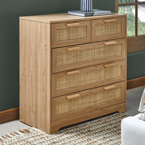 LIVING FUSION HOLLY RATTAN 5 DRAWER CHEST