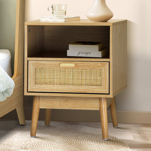 LIVING FUSION HOLLY RATTAN 1 DRAWER BEDSIDE TABLE