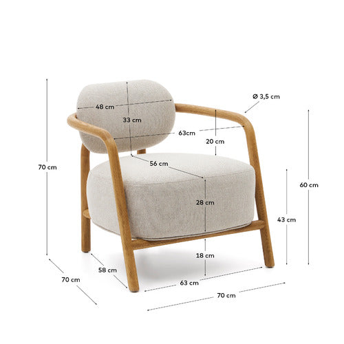 LINEA FURNITURE HOLLY OAK WOOD ARMCHAIR