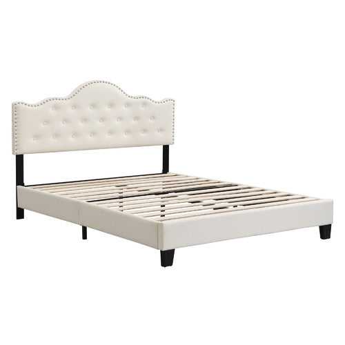 EVIE HOME HOLT BUTTON-TUFTED BED FRAME