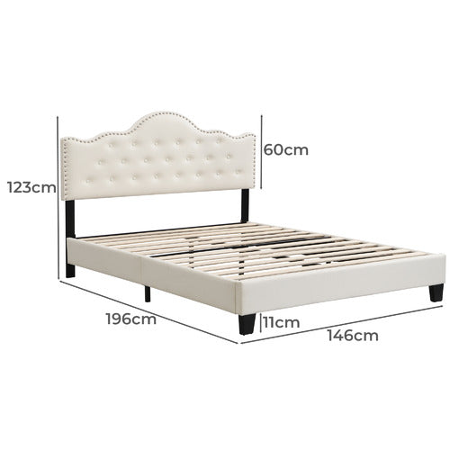 EVIE HOME HOLT BUTTON-TUFTED BED FRAME