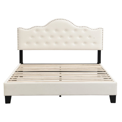 EVIE HOME HOLT BUTTON-TUFTED BED FRAME