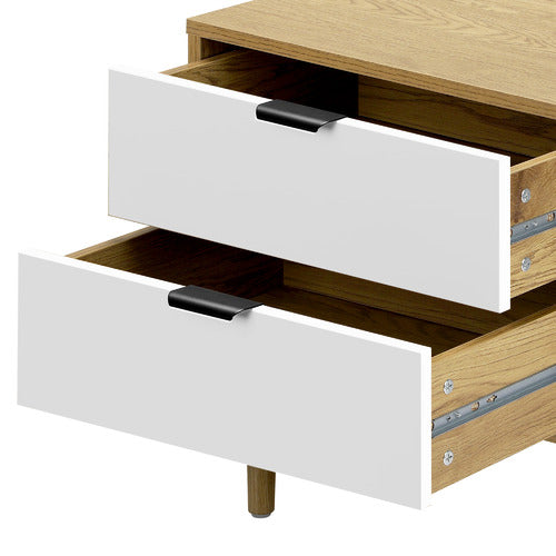 LIVING FUSION HOPKINS 2 DRAWER BEDSIDE TABLE
