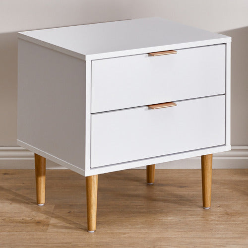 LIVING FUSION HOPKINS 2 DRAWER BEDSIDE TABLE