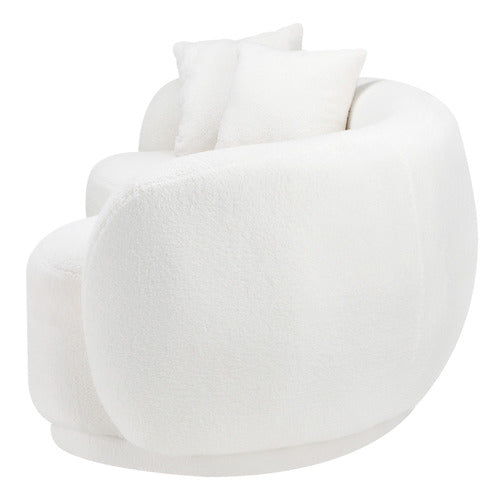 LIVING FUSION MILLIE 3 SEATER ROUNDED TEDDY SOFA