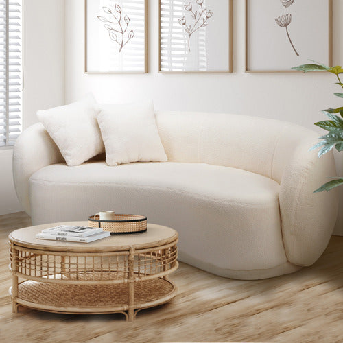 LIVING FUSION MILLIE 3 SEATER ROUNDED TEDDY SOFA